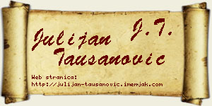 Julijan Taušanović vizit kartica